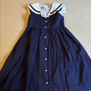 Navy Blue and White girls sailor Dress